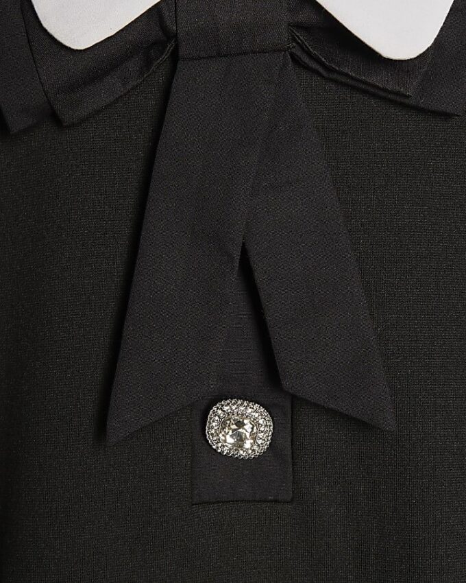 Black Bow Detail Shirt Dress