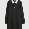 Black Bow Detail Shirt Dress