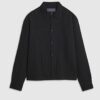 Black Boxy Fit Plisse Shirt