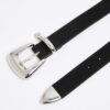 Black Bubble Buckle Suede Belt