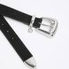 Black Bubble Buckle Suede Belt
