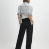 Black Button Front Tapered Trousers