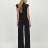 Black Cap Sleeve Wide Leg Jumpsuit