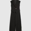 Black Cap Sleeve Wide Leg Jumpsuit