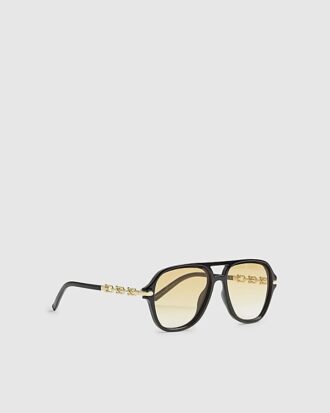Black Chain Temple Navigator Sunglasses
