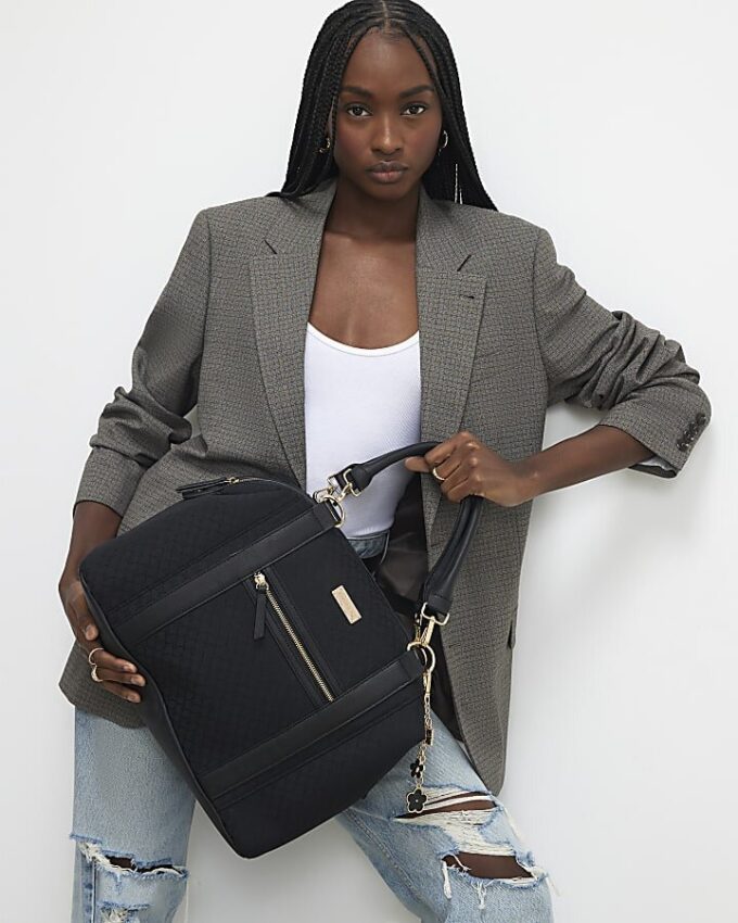 Black Charm Jacquard Monogram Holdall Bag