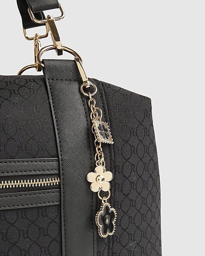 Black Charm Jacquard Monogram Holdall Bag