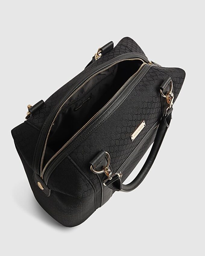 Black Charm Jacquard Monogram Holdall Bag