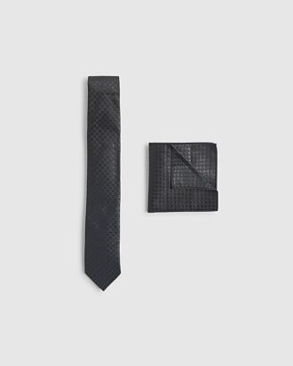 Black Checkerboard Tie Set