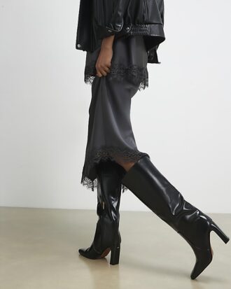 Black Chisel Toe High Leg Boots Black Chisel Toe High Leg Boots