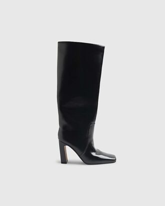 Black Chisel Toe High Leg Boots Black Chisel Toe High Leg Boots