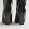Black Chisel Toe High Leg Boots