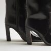 Black Chisel Toe High Leg Boots