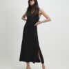 Black Column Midi Dress