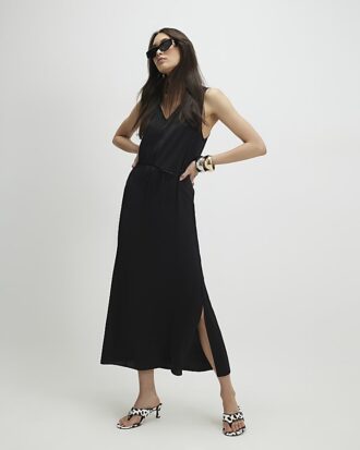 Black Column Midi Dress
