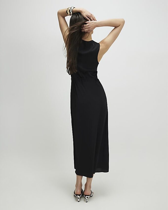 Black Column Midi Dress