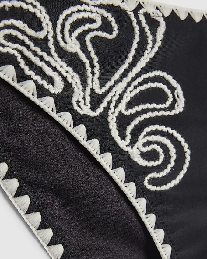 Black Cornelli Print Bikini Bottoms