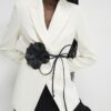 Black Corsage Flower Belt
