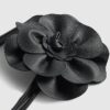 Black Corsage Flower Belt