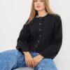 Black Cosy Long Sleeve Button Up Cardigan