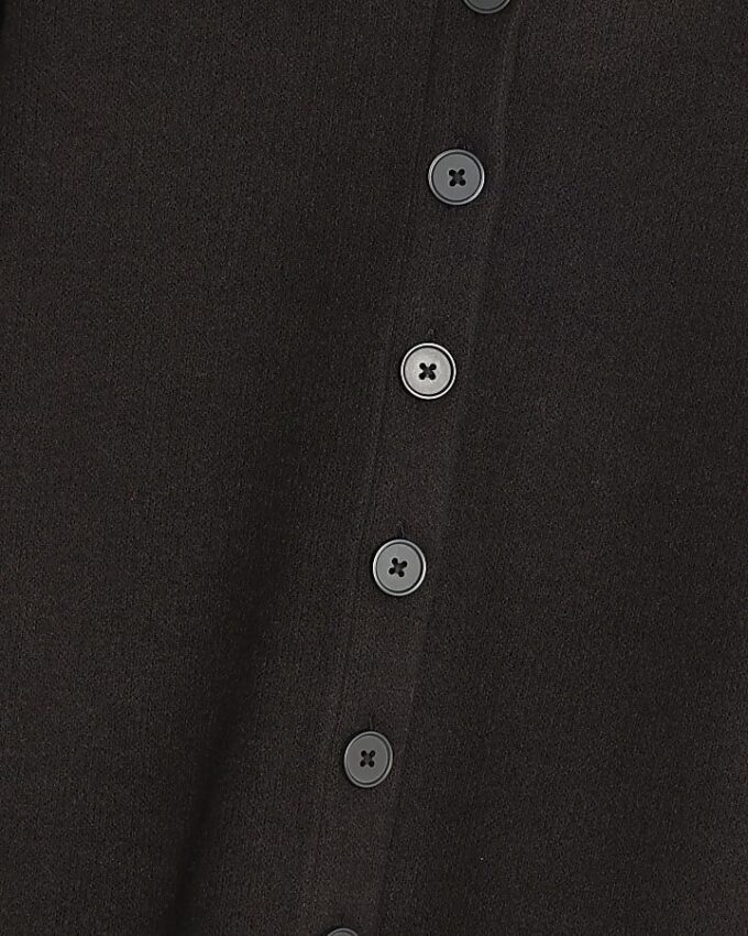 Black Cosy Long Sleeve Button Up Cardigan