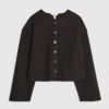 Black Cosy Long Sleeve Button Up Cardigan