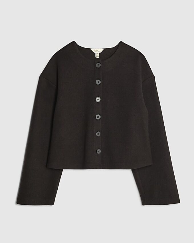 Black Cosy Long Sleeve Button Up Cardigan