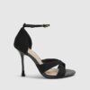Black Cross Over Strap Heeled Sandals