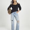 Black Cut Away Sweatshirt