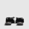 Black Double Bow Slingback Flat Shoes