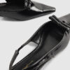 Black Double Bow Slingback Flat Shoes