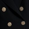 Black Double Breasted Military Blazer