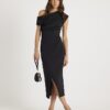 Black Drape Midi Dress