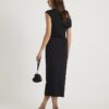 Black Drape Midi Dress