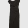 Black Drape Midi Dress
