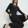 Black Embellished Neat Cardigan