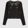 Black Embellished Neat Cardigan