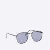 Black Embossed Metal Hexagon Sunglasses