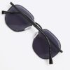 Black Embossed Metal Hexagon Sunglasses
