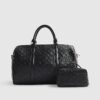 Black Embossed Monogram Barrel Bag Bundle