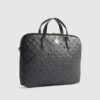Black Embossed Monogram Print Laptop Case