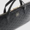 Black Embossed Monogram Print Laptop Case
