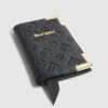 Black Embossed Monogram Print Passport Cover