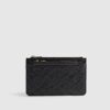 Black Embossed Monogram Travel Wallet