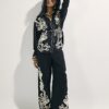 Black Embroidered Beach Shirt