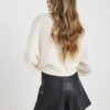Black Faux Leather Asymmetric Skort