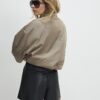 Black Faux Leather Belted Short