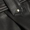 Black Faux Leather Belted Short