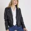 Black Faux Leather Biker Jacket