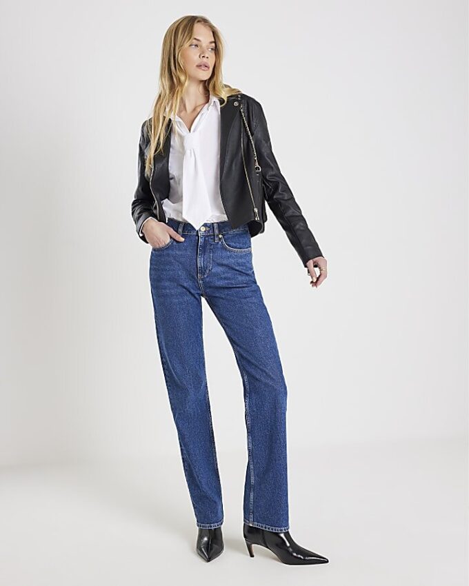 Black Faux Leather Biker Jacket